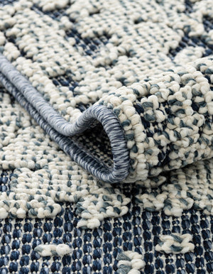 Navy Blue 2' x 6' 1 Symphony Outdoor Runner Area Rug Weather Resistant for Patio, Deck, Terrace, Balcony, Porch Durable Outside Carpet for Sale at Rug Engine