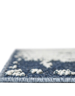 Navy Blue 2' x 6' 1 Symphony Outdoor Runner Area Rug Weather Resistant for Patio, Deck, Terrace, Balcony, Porch Durable Outside Carpet for Sale at Rug Engine