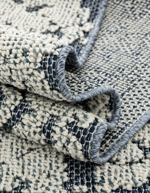 Navy Blue 2' 7 x 12' Symphony Outdoor Runner Area Rug Weather Resistant for Patio, Deck, Terrace, Balcony, Porch Durable Outside Carpet for Sale at Rug Engine