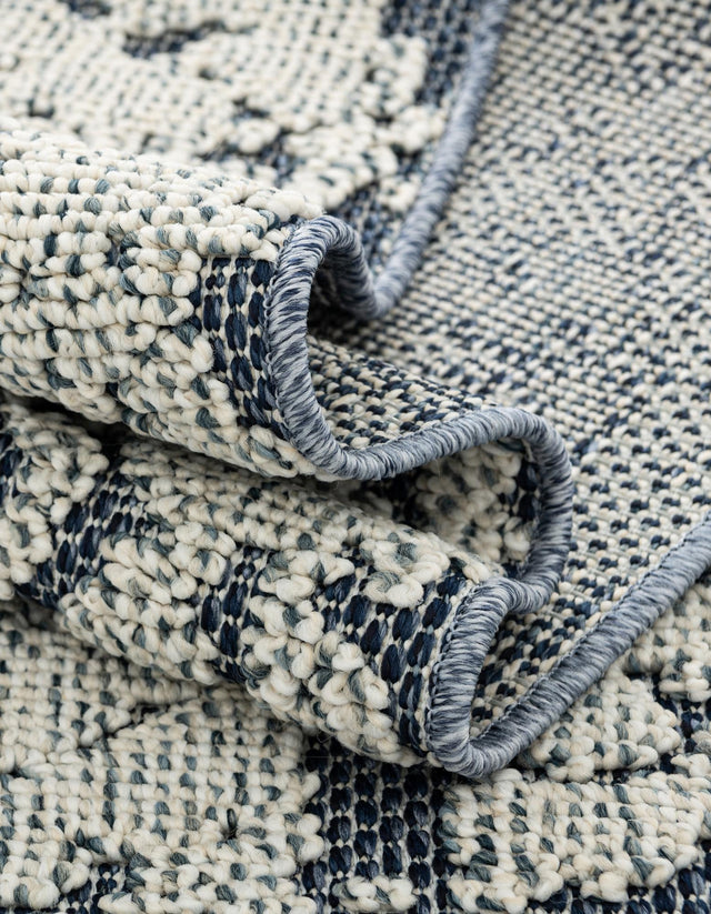 Navy Blue 2' 7 x 12' Symphony Outdoor Runner Area Rug Weather Resistant for Patio, Deck, Terrace, Balcony, Porch Durable Outside Carpet for Sale at Rug Engine