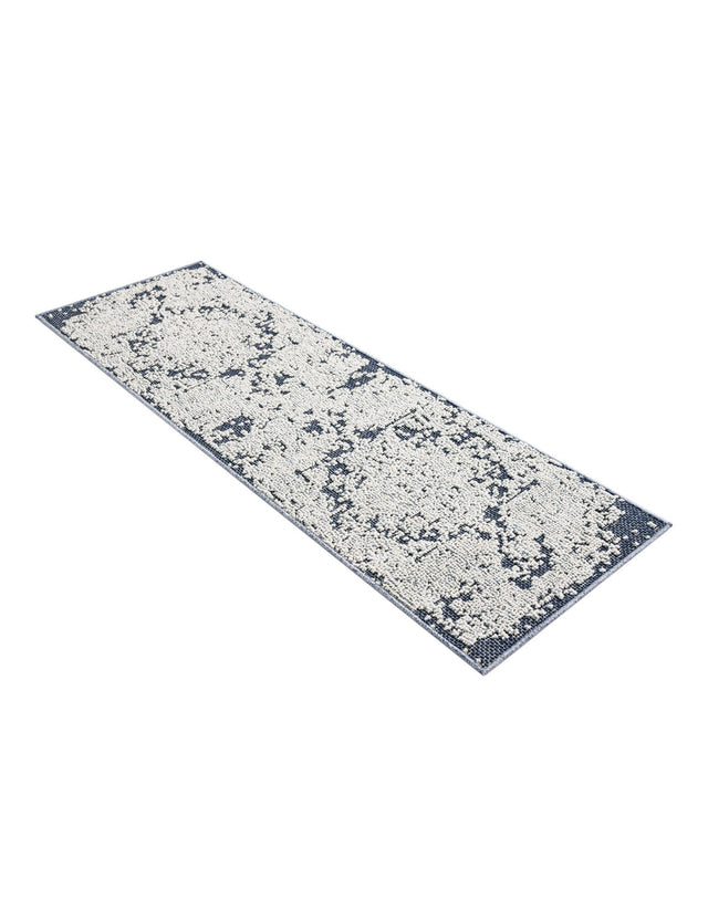 Navy Blue 2' x 6' 1 Symphony Outdoor Runner Area Rug Weather Resistant for Patio, Deck, Terrace, Balcony, Porch Durable Outside Carpet for Sale at Rug Engine