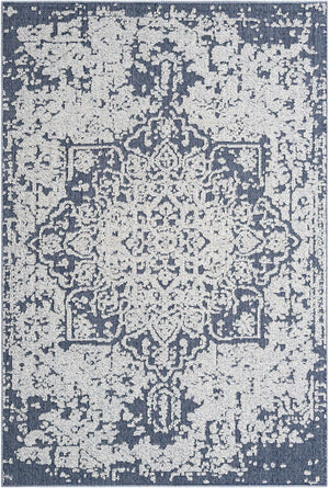 Navy Blue 6' 1 x 9' Symphony Outdoor Rectangle Area Rug Weather Resistant for Patio, Deck, Terrace, Balcony, Porch Durable Outside Carpet for Sale at Rug Engine