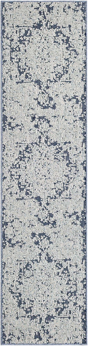 Navy Blue 2' x 8' Symphony Outdoor Runner Area Rug Weather Resistant for Patio, Deck, Terrace, Balcony, Porch Durable Outside Carpet for Sale at Rug Engine