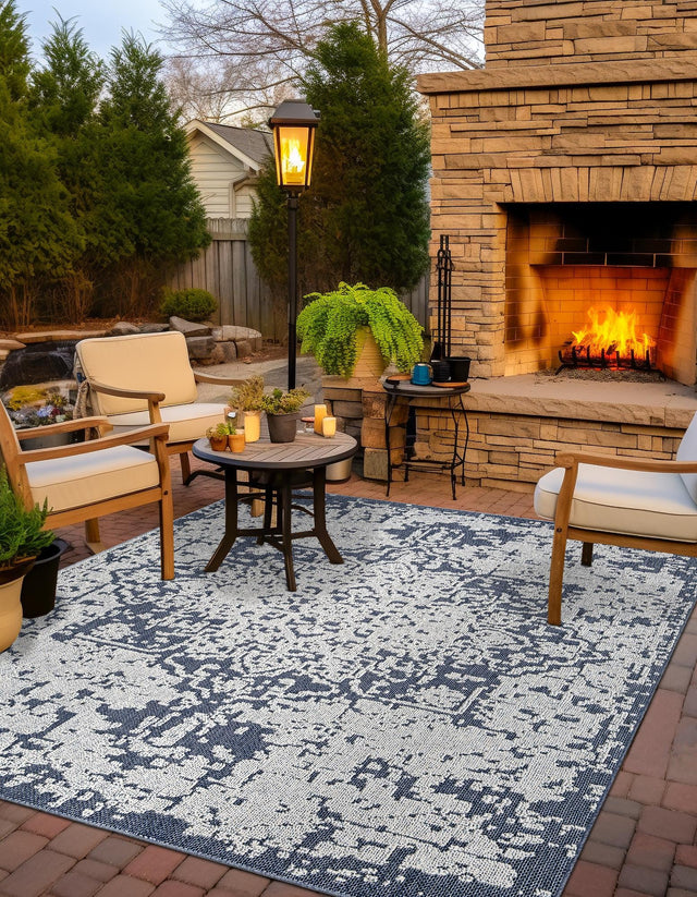 Olive 7' 10 x 7' 10 Symphony Outdoor Square Area Rug Weather Resistant for Patio, Deck, Terrace, Balcony, Porch Durable Outside Carpet for Sale at Rug Engine