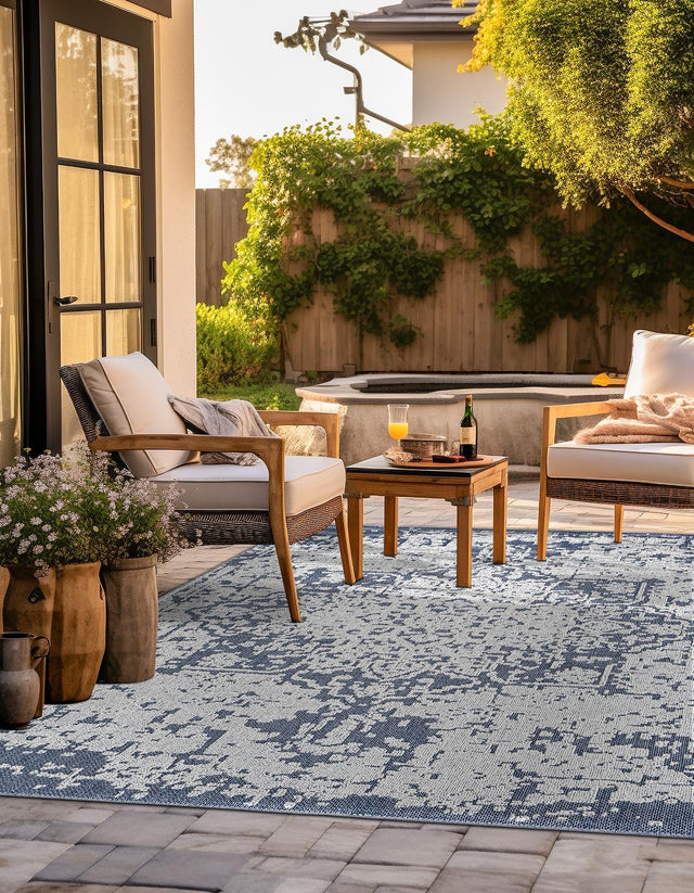 Olive 7' 10 x 7' 10 Symphony Outdoor Square Area Rug Weather Resistant for Patio, Deck, Terrace, Balcony, Porch Durable Outside Carpet for Sale at Rug Engine
