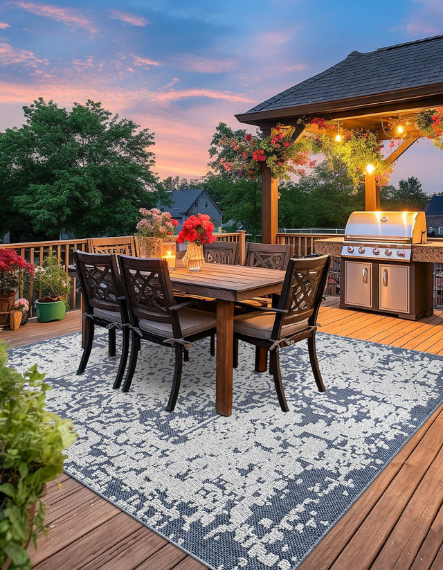 Olive 7' 10 x 7' 10 Symphony Outdoor Square Area Rug Weather Resistant for Patio, Deck, Terrace, Balcony, Porch Durable Outside Carpet for Sale at Rug Engine