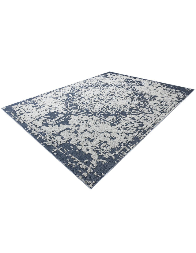 Navy Blue 9' x 12' Symphony Outdoor Rectangle Area Rug Weather Resistant for Patio, Deck, Terrace, Balcony, Porch Durable Outside Carpet for Sale at Rug Engine
