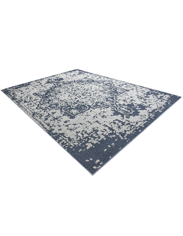 Navy Blue 9' x 12' Symphony Outdoor Rectangle Area Rug Weather Resistant for Patio, Deck, Terrace, Balcony, Porch Durable Outside Carpet for Sale at Rug Engine