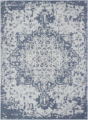 Navy Blue 9' x 12' Symphony Outdoor Rectangle Area Rug Weather Resistant for Patio, Deck, Terrace, Balcony, Porch Durable Outside Carpet for Sale at Rug Engine