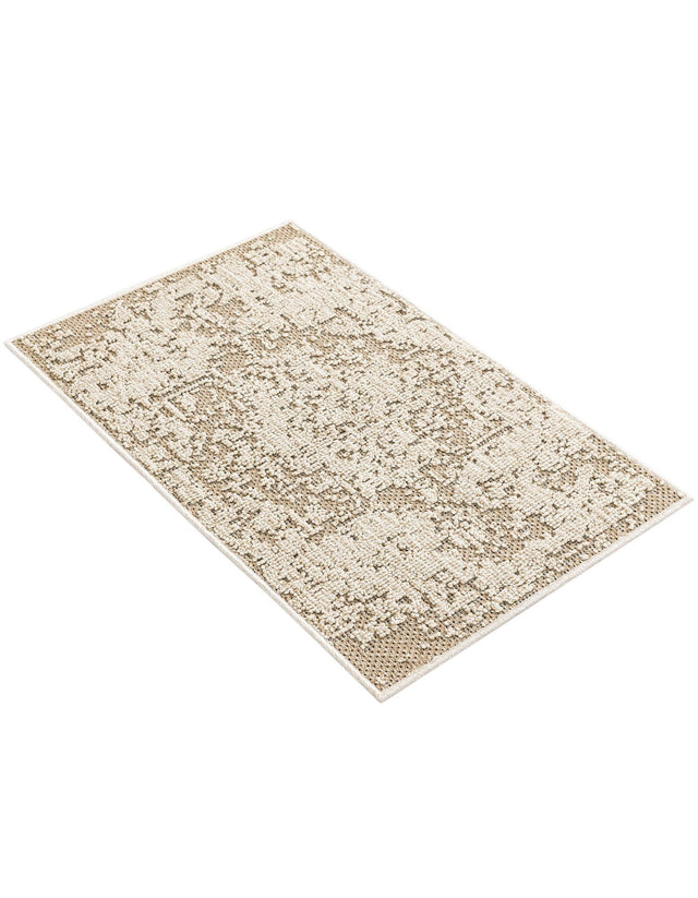 Khaki 2' x 3' 1 Symphony Outdoor Rectangle Area Rug Weather Resistant for Patio, Deck, Terrace, Balcony, Porch Durable Outside Carpet for Sale at Rug Engine