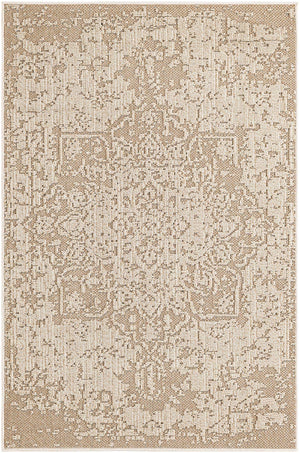 Khaki 4' 1 x 6' 1 Symphony Outdoor Rectangle Area Rug Weather Resistant for Patio, Deck, Terrace, Balcony, Porch Durable Outside Carpet for Sale at Rug Engine