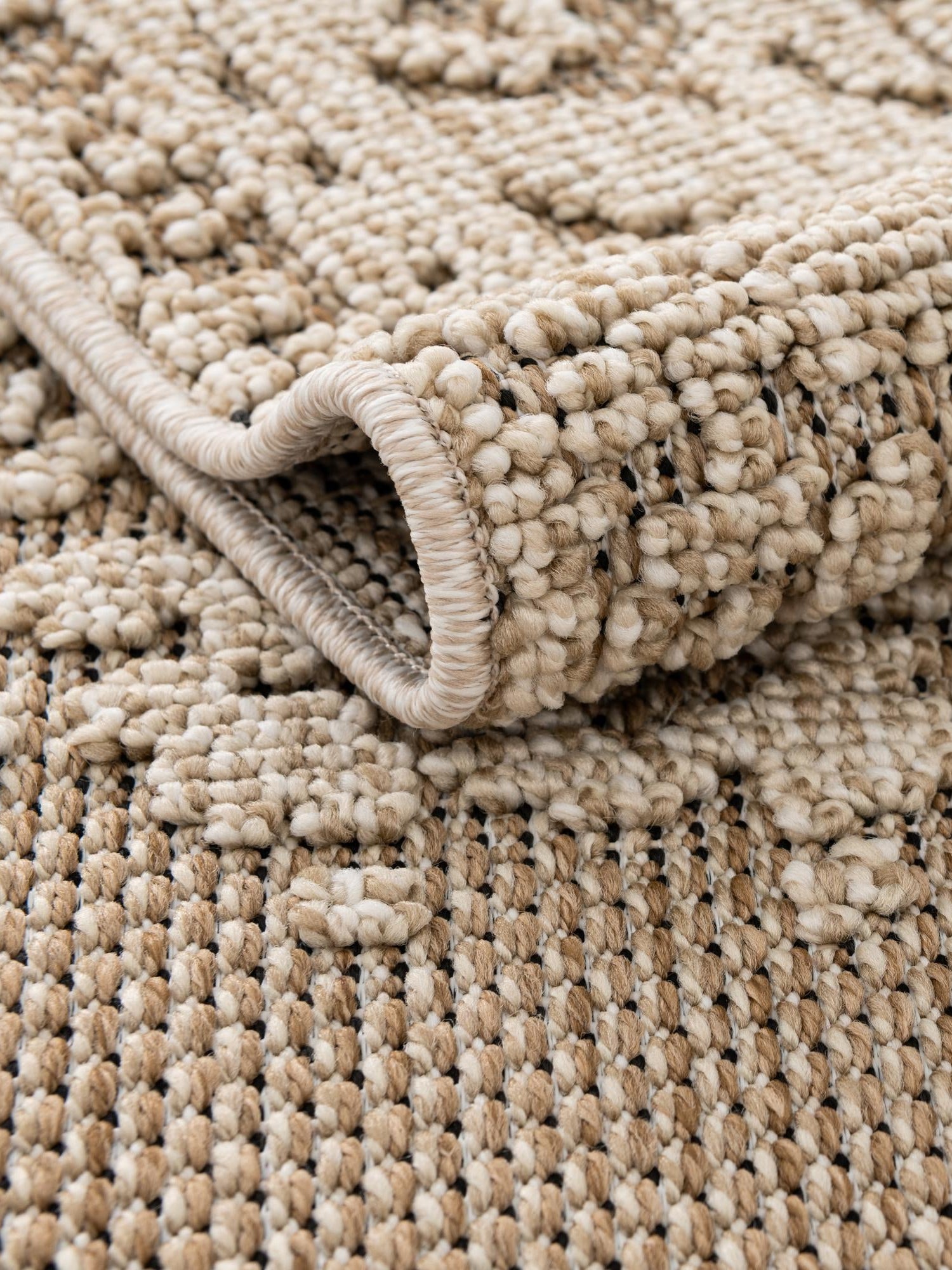 Khaki 3' 1 x 3' 1 Symphony Outdoor Round Area Rug Weather Resistant for Patio, Deck, Terrace, Balcony, Porch Durable Outside Carpet for Sale at Rug Engine