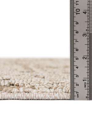Khaki 6' 1 x 9' Symphony Outdoor Rectangle Area Rug Weather Resistant for Patio, Deck, Terrace, Balcony, Porch Durable Outside Carpet for Sale at Rug Engine