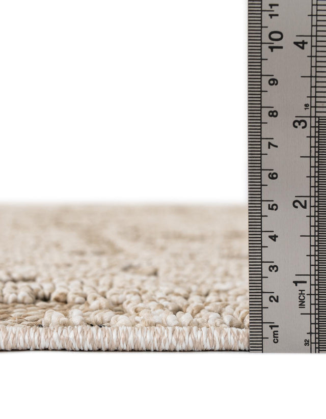 Khaki 6' 1 x 9' Symphony Outdoor Rectangle Area Rug Weather Resistant for Patio, Deck, Terrace, Balcony, Porch Durable Outside Carpet for Sale at Rug Engine