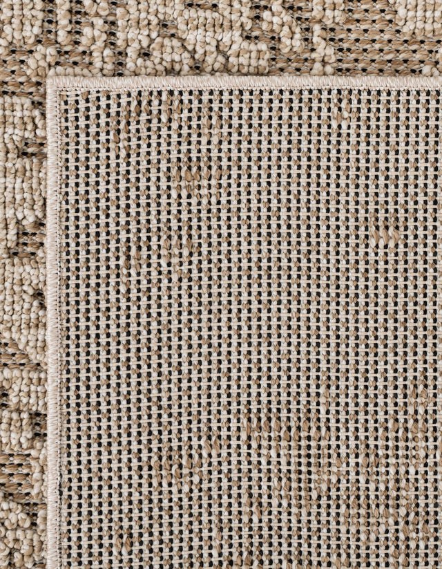 Khaki 7' 10 x 10' Symphony Outdoor Rectangle Area Rug Weather Resistant for Patio, Deck, Terrace, Balcony, Porch Durable Outside Carpet for Sale at Rug Engine