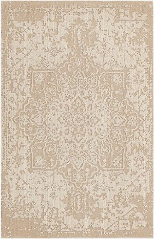Khaki 5' 3 x 8' Symphony Outdoor Rectangle Area Rug Weather Resistant for Patio, Deck, Terrace, Balcony, Porch Durable Outside Carpet for Sale at Rug Engine