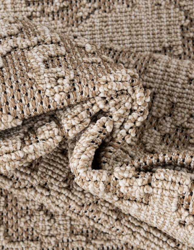 Khaki 2' x 6' 1 Symphony Outdoor Runner Area Rug Weather Resistant for Patio, Deck, Terrace, Balcony, Porch Durable Outside Carpet for Sale at Rug Engine