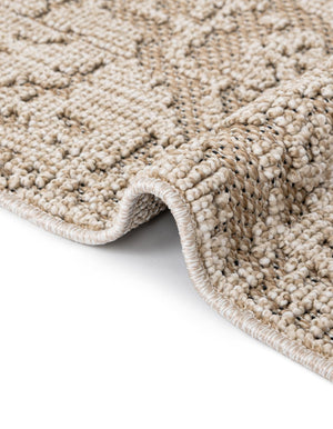 Khaki 2' 7 x 12' Symphony Outdoor Runner Area Rug Weather Resistant for Patio, Deck, Terrace, Balcony, Porch Durable Outside Carpet for Sale at Rug Engine