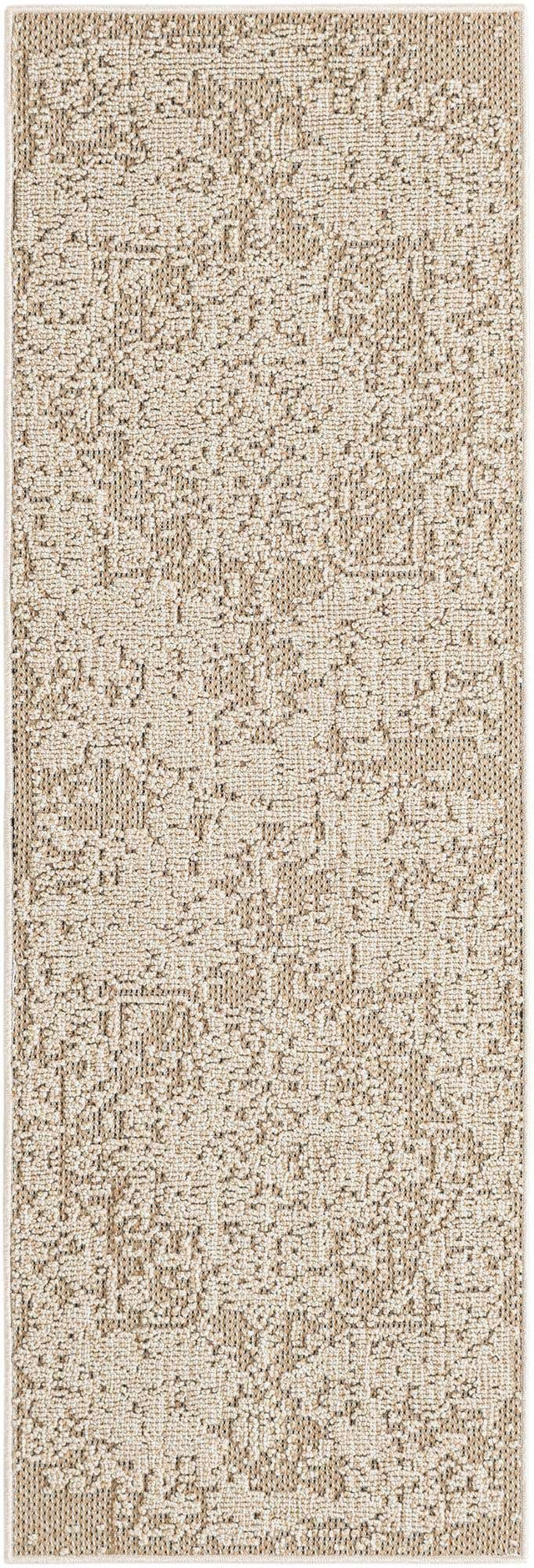 Khaki 2' x 6' 1 Symphony Outdoor Runner Area Rug Weather Resistant for Patio, Deck, Terrace, Balcony, Porch Durable Outside Carpet for Sale at Rug Engine