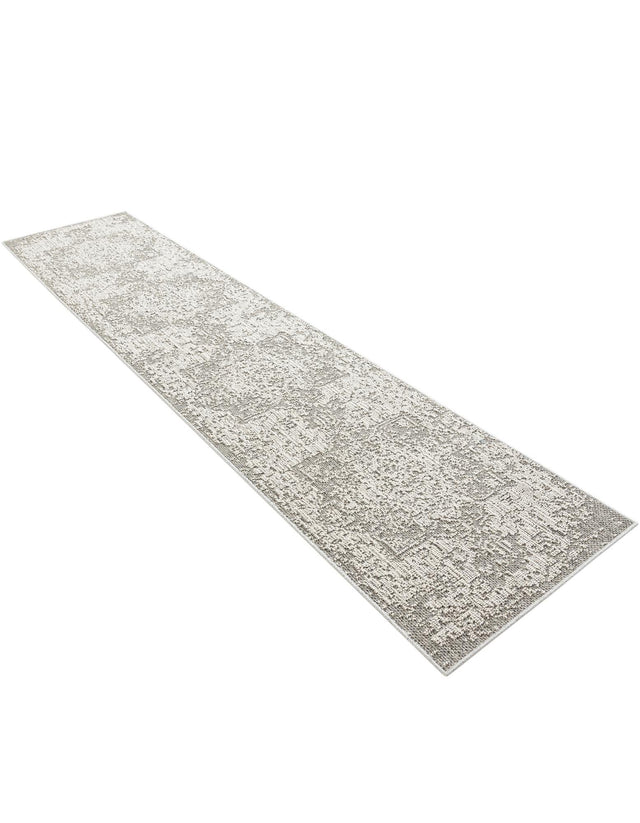 Light Gray 2' 7 x 12' Symphony Outdoor Runner Area Rug Weather Resistant for Patio, Deck, Terrace, Balcony, Porch Durable Outside Carpet for Sale at Rug Engine