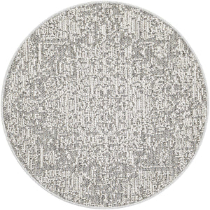 Light Gray 3' 1 x 3' 1 Symphony Outdoor Round Area Rug Weather Resistant for Patio, Deck, Terrace, Balcony, Porch Durable Outside Carpet for Sale at Rug Engine