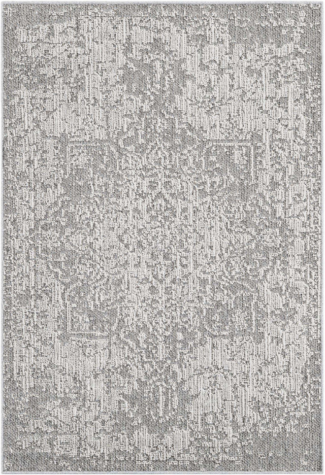 Light Gray 4' 1 x 6' 1 Symphony Outdoor Rectangle Area Rug Weather Resistant for Patio, Deck, Terrace, Balcony, Porch Durable Outside Carpet for Sale at Rug Engine