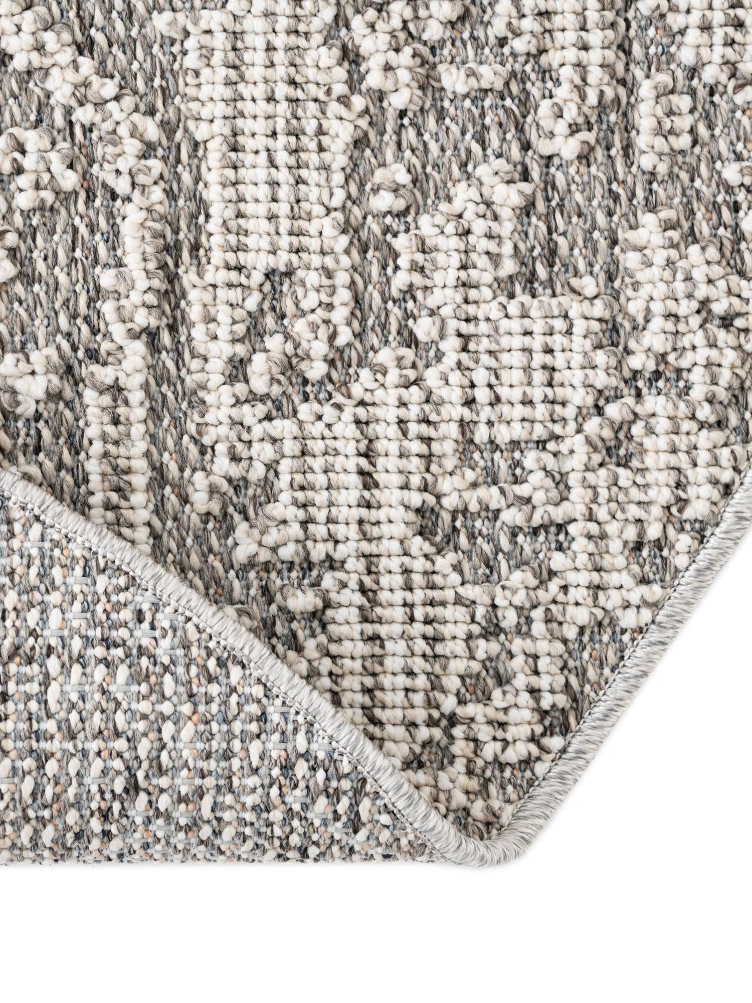 Light Gray 3' 1 x 3' 1 Symphony Outdoor Round Area Rug Weather Resistant for Patio, Deck, Terrace, Balcony, Porch Durable Outside Carpet for Sale at Rug Engine