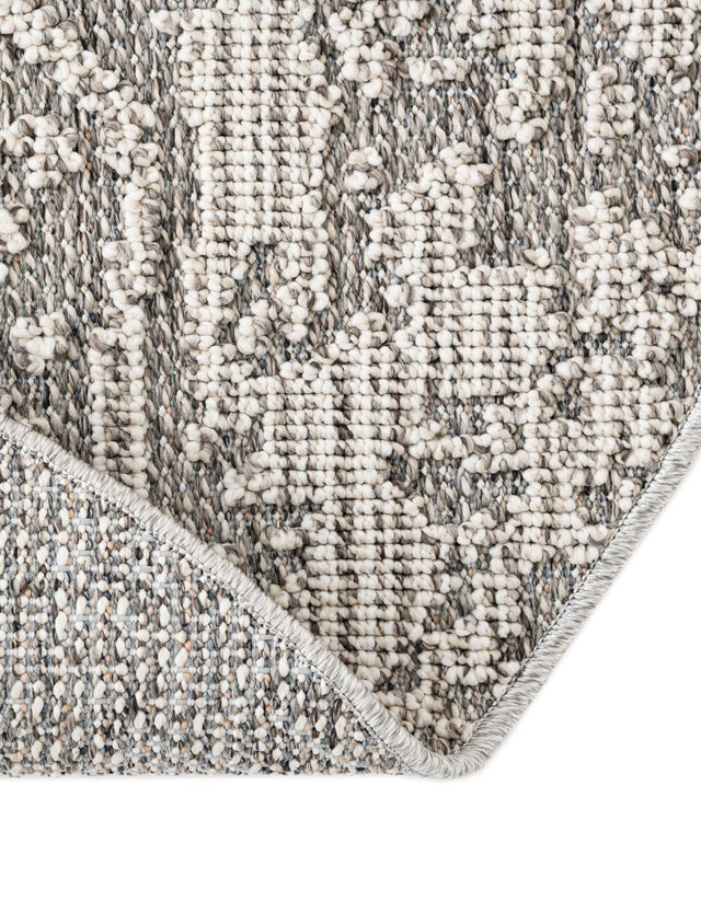 Light Gray 3' 1 x 3' 1 Symphony Outdoor Round Area Rug Weather Resistant for Patio, Deck, Terrace, Balcony, Porch Durable Outside Carpet for Sale at Rug Engine