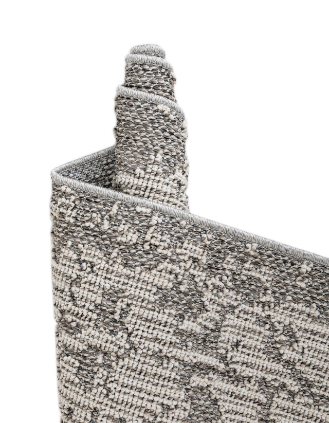 Light Gray 7' 10 x 7' 10 Symphony Outdoor Round Area Rug Weather Resistant for Patio, Deck, Terrace, Balcony, Porch Durable Outside Carpet for Sale at Rug Engine