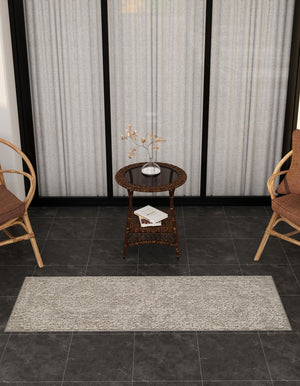 Light Gray 2' 7 x 12' Symphony Outdoor Runner Area Rug Weather Resistant for Patio, Deck, Terrace, Balcony, Porch Durable Outside Carpet for Sale at Rug Engine