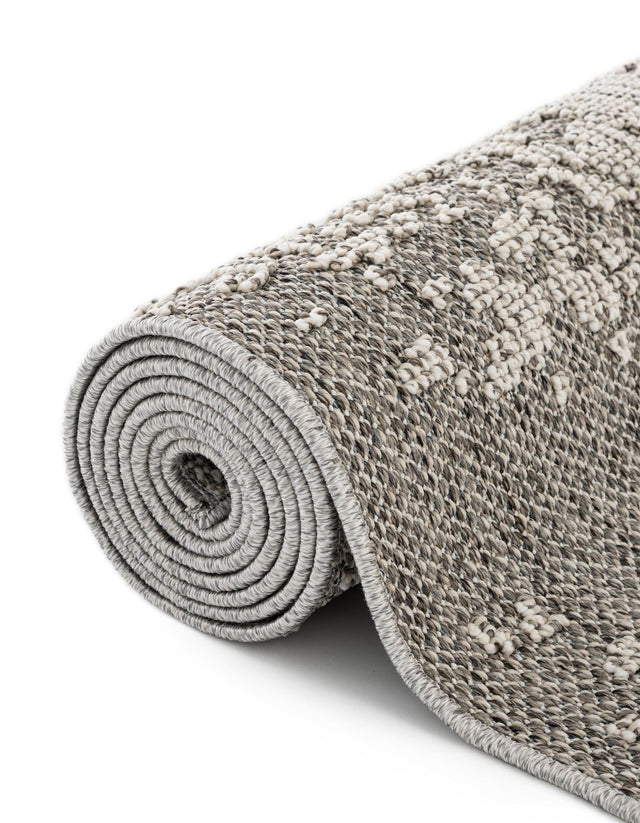 Light Gray 2' 7 x 12' Symphony Outdoor Runner Area Rug Weather Resistant for Patio, Deck, Terrace, Balcony, Porch Durable Outside Carpet for Sale at Rug Engine