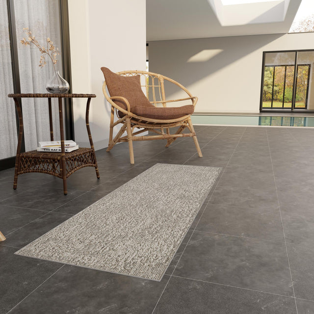 Light Gray 2' x 8' Symphony Outdoor Runner Area Rug Weather Resistant for Patio, Deck, Terrace, Balcony, Porch Durable Outside Carpet for Sale at Rug Engine