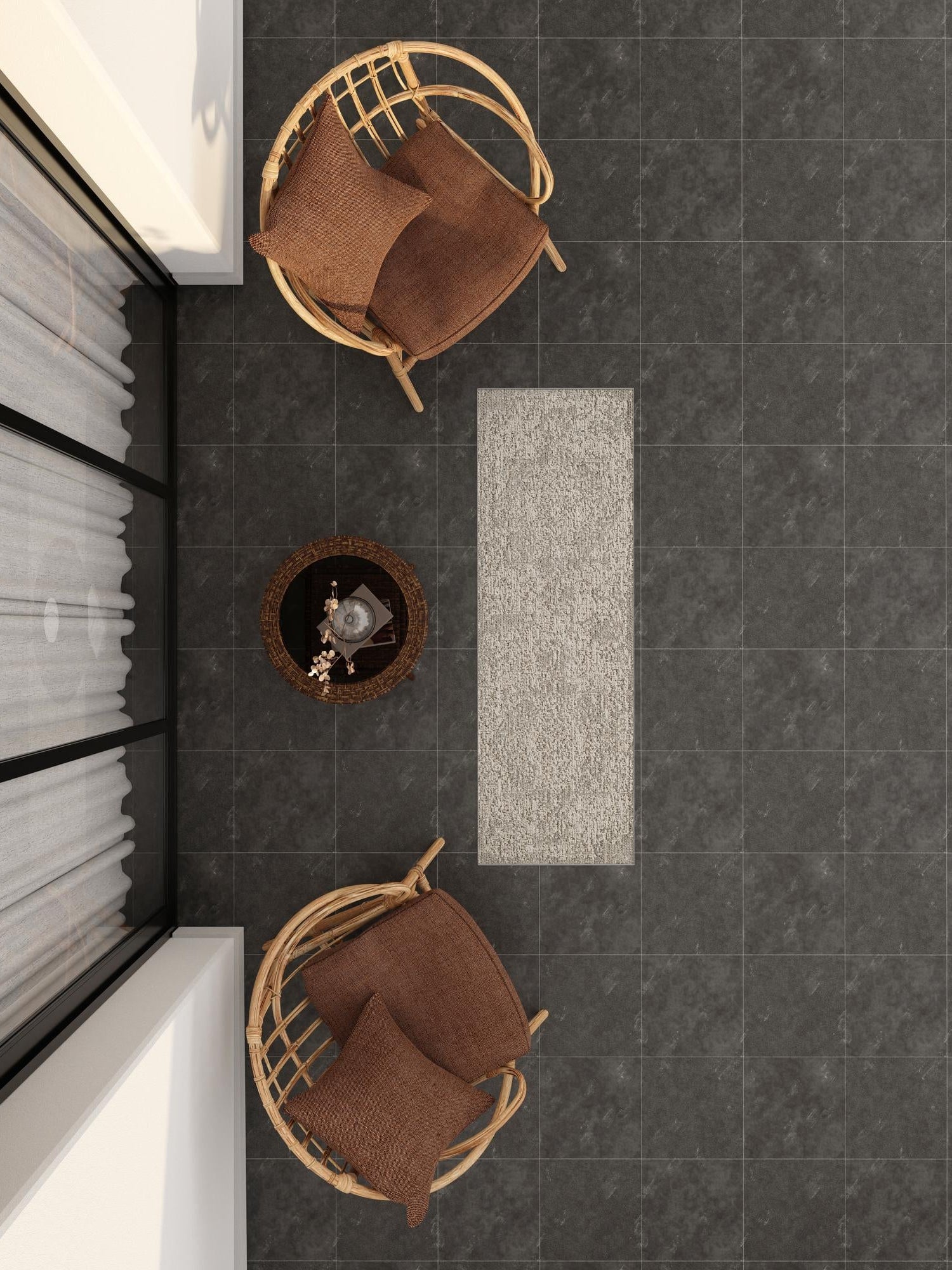 Light Gray 2' x 8' Symphony Outdoor Runner Area Rug Weather Resistant for Patio, Deck, Terrace, Balcony, Porch Durable Outside Carpet for Sale at Rug Engine