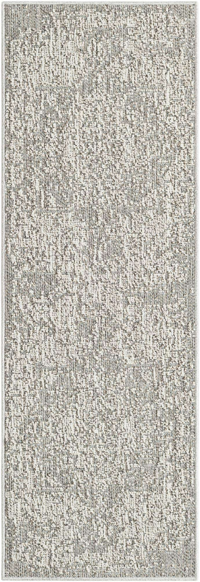Light Gray 2' x 6' 1 Symphony Outdoor Runner Area Rug Weather Resistant for Patio, Deck, Terrace, Balcony, Porch Durable Outside Carpet for Sale at Rug Engine