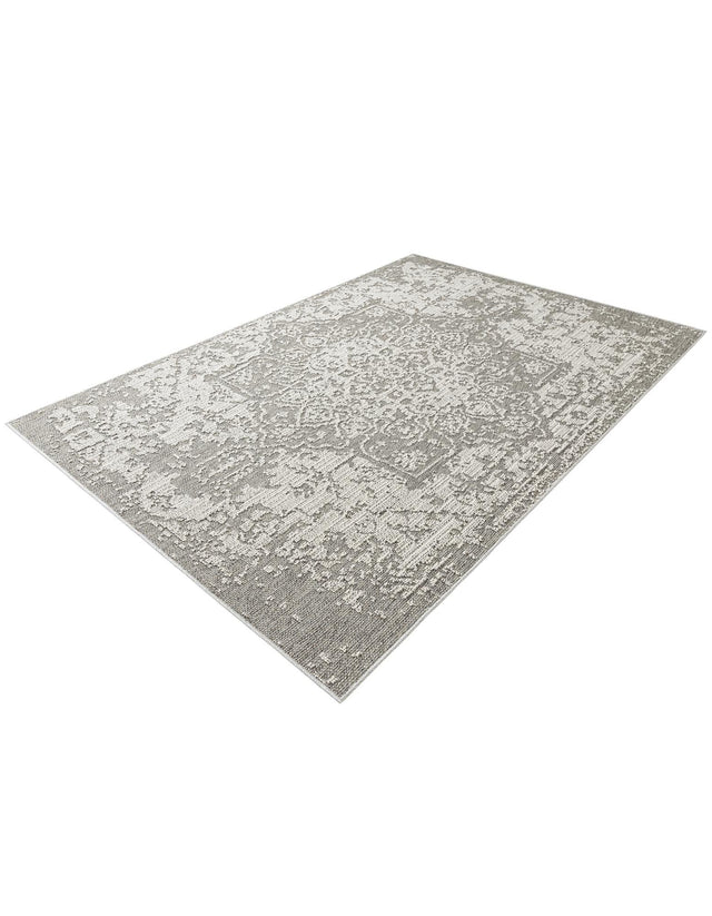 Light Gray 6' 1 x 9' Symphony Outdoor Rectangle Area Rug Weather Resistant for Patio, Deck, Terrace, Balcony, Porch Durable Outside Carpet for Sale at Rug Engine