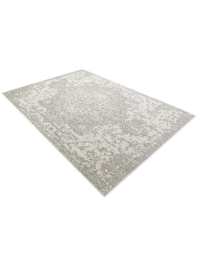 Light Gray 6' 1 x 9' Symphony Outdoor Rectangle Area Rug Weather Resistant for Patio, Deck, Terrace, Balcony, Porch Durable Outside Carpet for Sale at Rug Engine