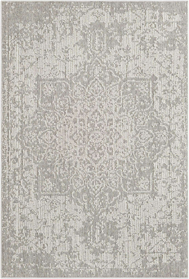 Light Gray 6' 1 x 9' Symphony Outdoor Rectangle Area Rug Weather Resistant for Patio, Deck, Terrace, Balcony, Porch Durable Outside Carpet for Sale at Rug Engine