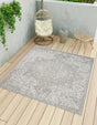 Light Gray 7' 10 x 7' 10 Symphony Outdoor Square Area Rug Weather Resistant for Patio, Deck, Terrace, Balcony, Porch Durable Outside Carpet for Sale at Rug Engine