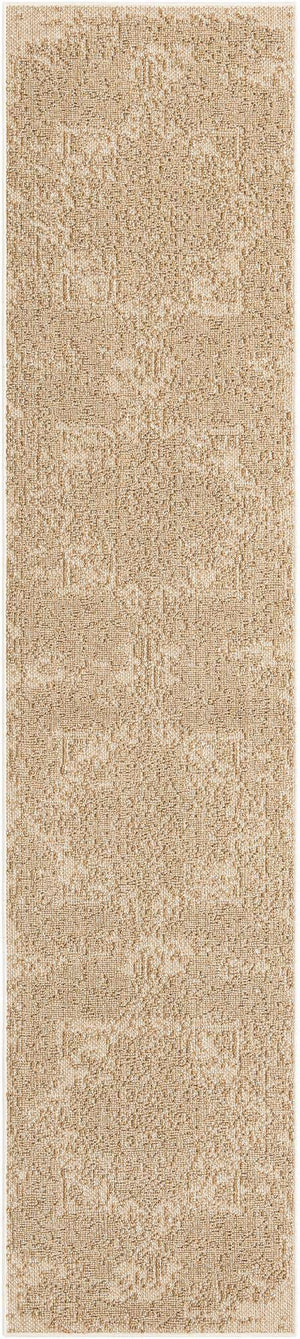 Beige 2' 7 x 12' Symphony Outdoor Runner Area Rug Weather Resistant for Patio, Deck, Terrace, Balcony, Porch Durable Outside Carpet for Sale at Rug Engine