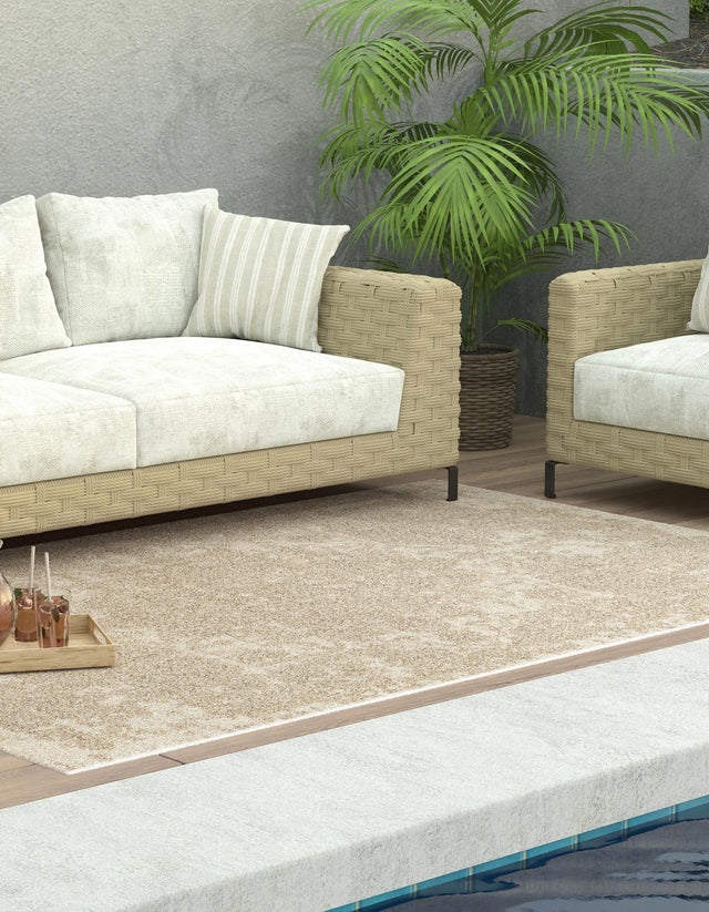 Beige 2' x 3' 1 Symphony Outdoor Rectangle Area Rug Weather Resistant for Patio, Deck, Terrace, Balcony, Porch Durable Outside Carpet for Sale at Rug Engine