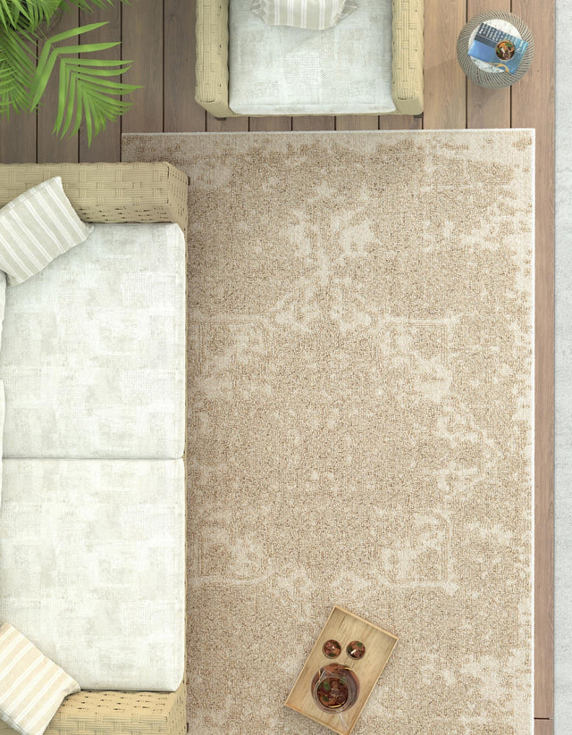 Beige 2' x 3' 1 Symphony Outdoor Rectangle Area Rug Weather Resistant for Patio, Deck, Terrace, Balcony, Porch Durable Outside Carpet for Sale at Rug Engine