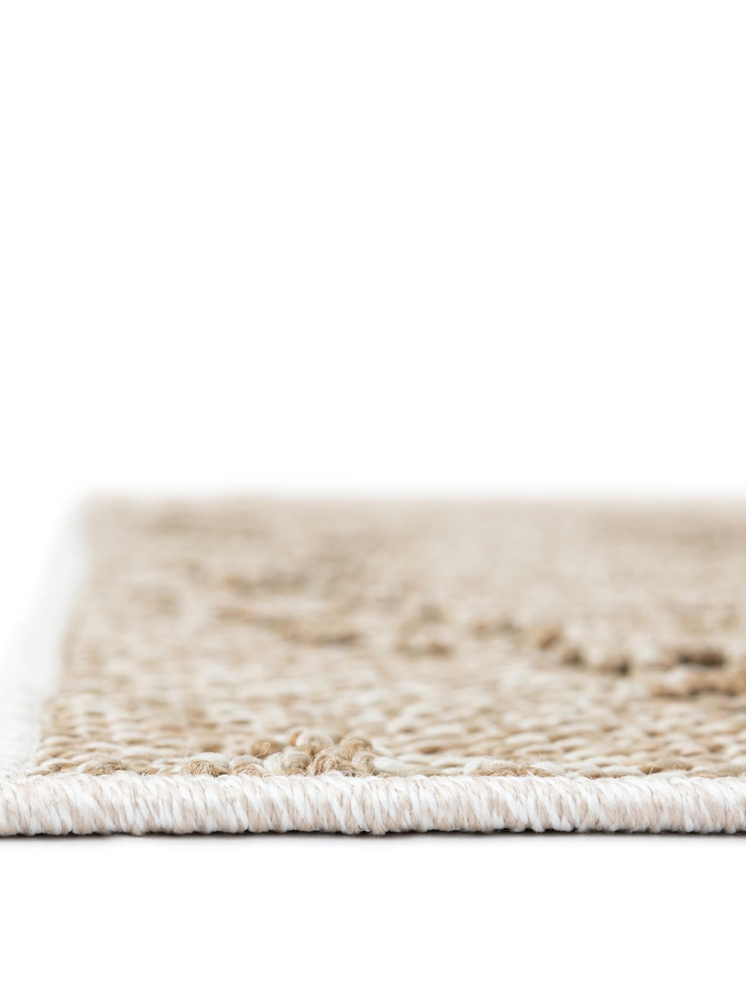 Beige 6' 1 x 9' Symphony Outdoor Rectangle Area Rug Weather Resistant for Patio, Deck, Terrace, Balcony, Porch Durable Outside Carpet for Sale at Rug Engine