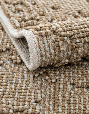 Beige 2' 7 x 12' Symphony Outdoor Runner Area Rug Weather Resistant for Patio, Deck, Terrace, Balcony, Porch Durable Outside Carpet for Sale at Rug Engine