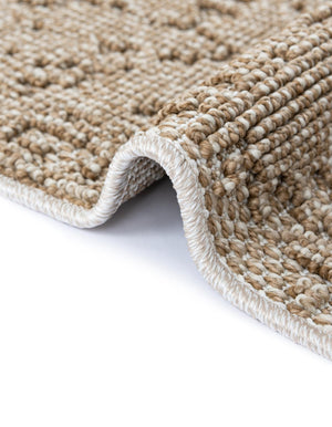 Beige 2' 7 x 12' Symphony Outdoor Runner Area Rug Weather Resistant for Patio, Deck, Terrace, Balcony, Porch Durable Outside Carpet for Sale at Rug Engine