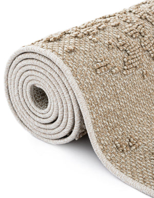 Beige 2' x 6' 1 Symphony Outdoor Runner Area Rug Weather Resistant for Patio, Deck, Terrace, Balcony, Porch Durable Outside Carpet for Sale at Rug Engine