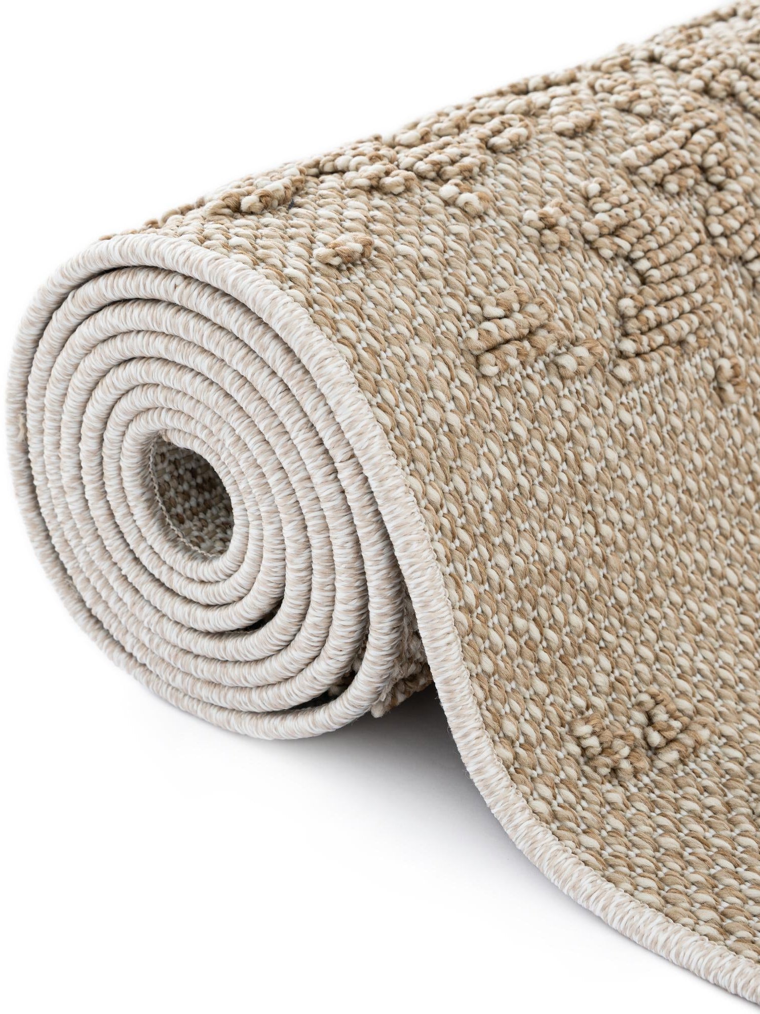 Beige 2' 7 x 12' Symphony Outdoor Runner Area Rug Weather Resistant for Patio, Deck, Terrace, Balcony, Porch Durable Outside Carpet for Sale at Rug Engine