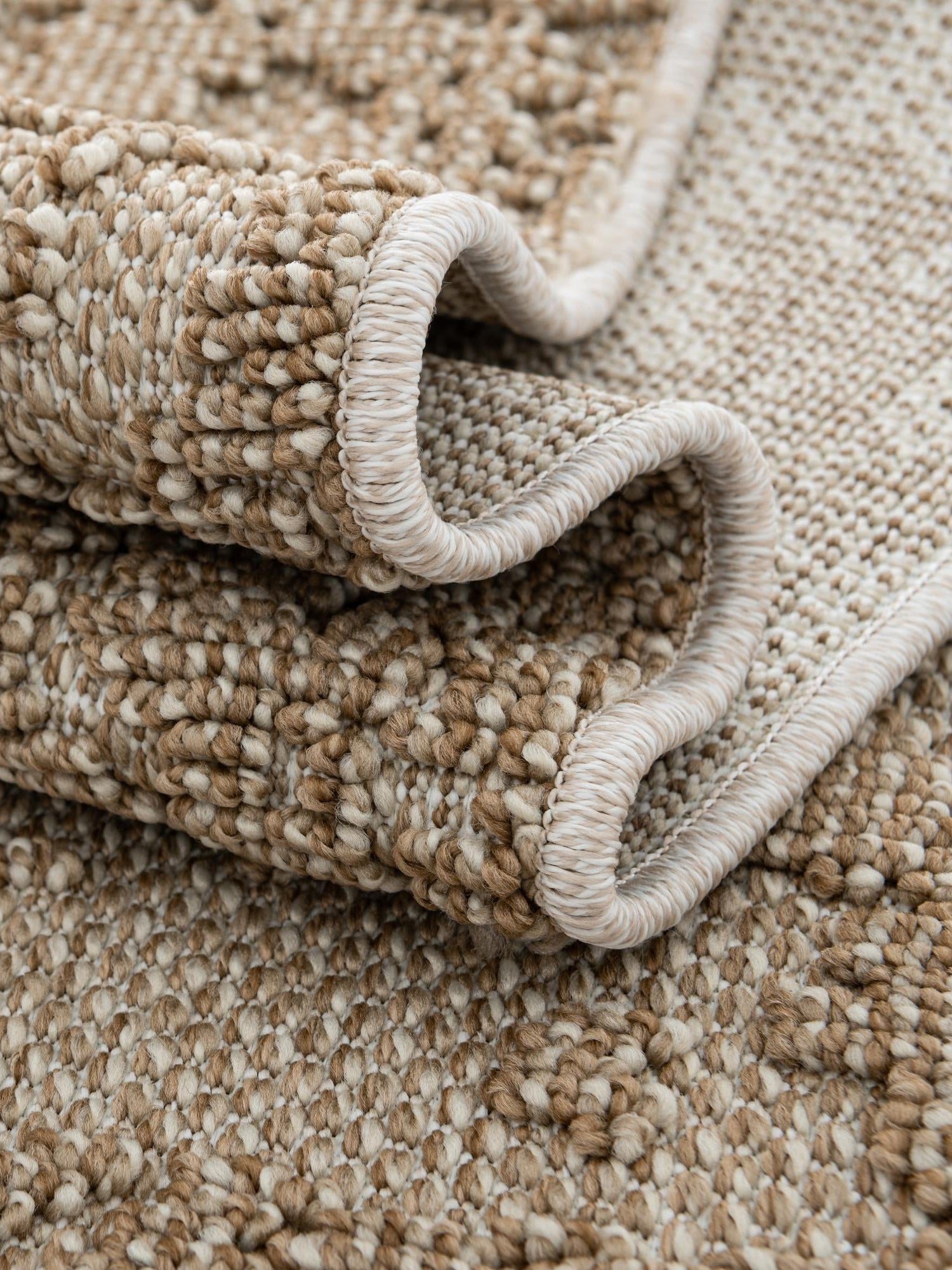Beige 2' 7 x 12' Symphony Outdoor Runner Area Rug Weather Resistant for Patio, Deck, Terrace, Balcony, Porch Durable Outside Carpet for Sale at Rug Engine