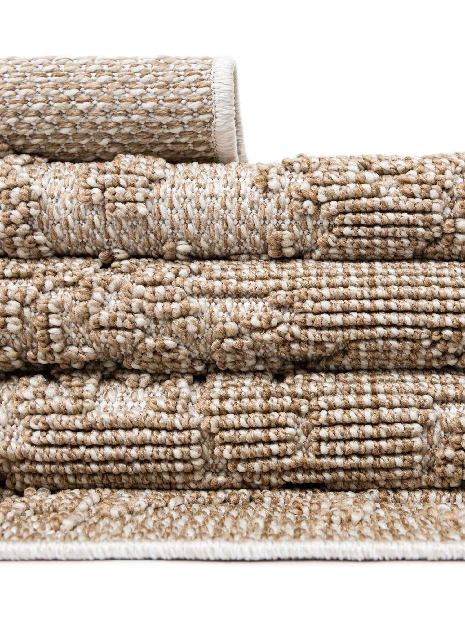 Beige 2' 7 x 12' Symphony Outdoor Runner Area Rug Weather Resistant for Patio, Deck, Terrace, Balcony, Porch Durable Outside Carpet for Sale at Rug Engine