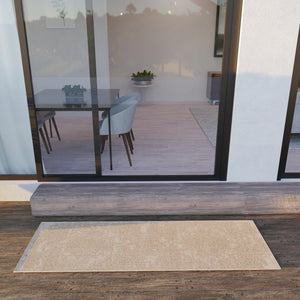 Beige 2' x 6' 1 Symphony Outdoor Runner Area Rug Weather Resistant for Patio, Deck, Terrace, Balcony, Porch Durable Outside Carpet for Sale at Rug Engine