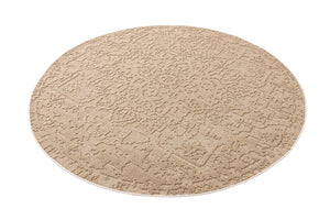 Beige 7' 10 x 7' 10 Symphony Outdoor Round Area Rug Weather Resistant for Patio, Deck, Terrace, Balcony, Porch Durable Outside Carpet for Sale at Rug Engine